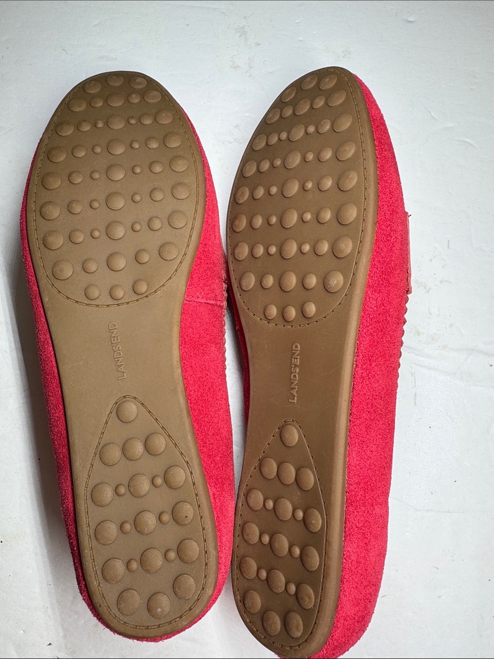 Lands' End Red Quilted-Insole Penny Loafers 11 suede comfort casual slip-on - Picture 8 of 9
